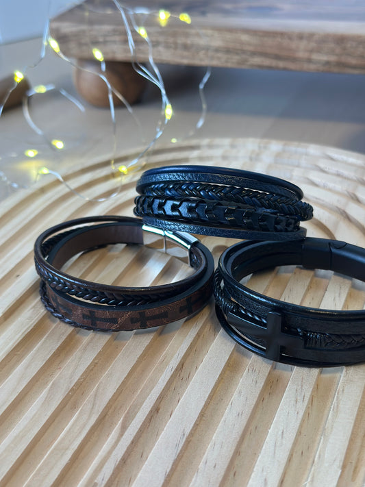 Men’s Multi-Strap Cross Bracelet