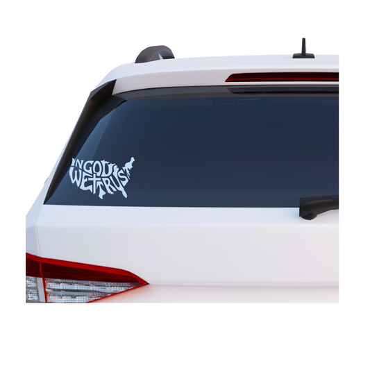 "In God We Trust" State. Map Shaped Decal