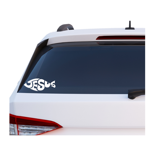 Jesus fish car decal