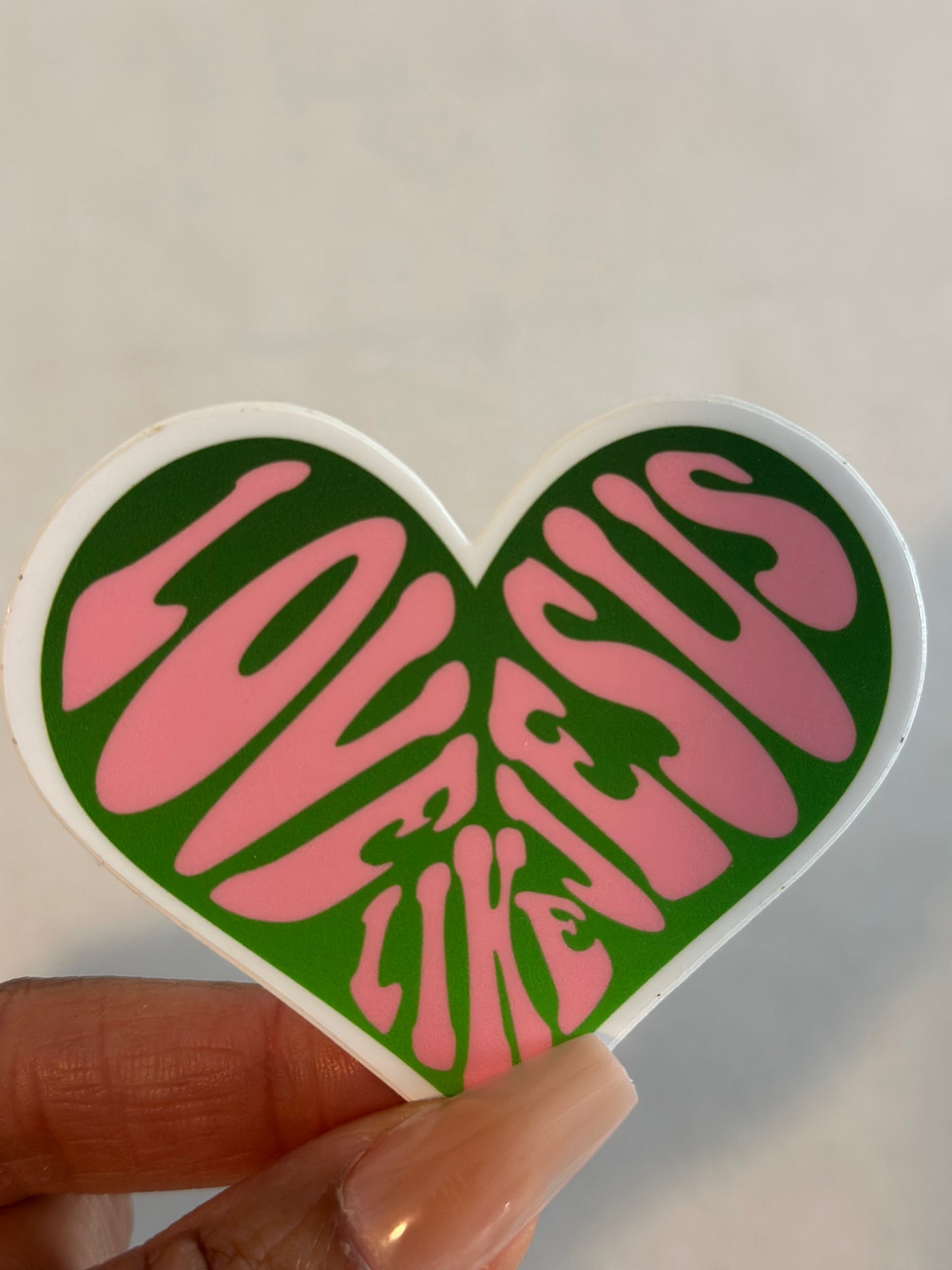 Heart-shaped sticker Love Like Jesus