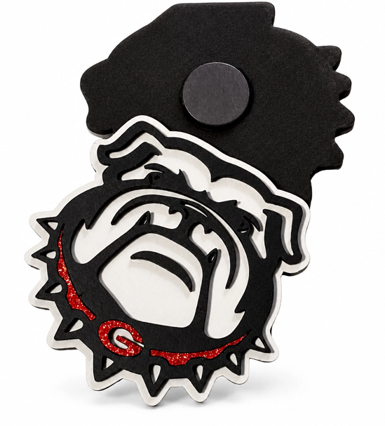Bulldog Refrigerator Magnet | Red, Black & White Dog Decor