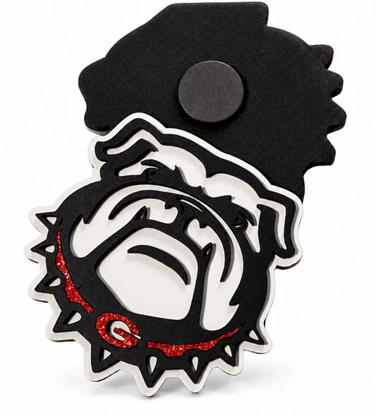 Bulldog Refrigerator Magnet | Red, Black & White Dog Decor