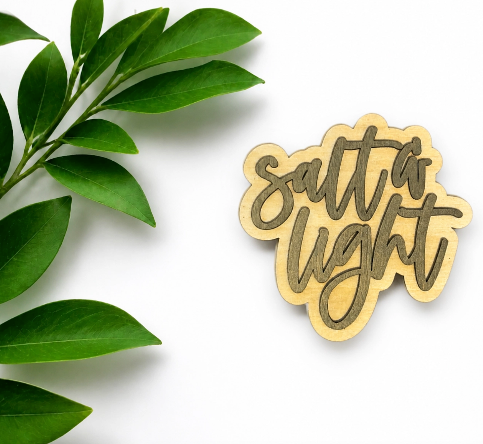 "Salt & Light" Hand-Painted Wooden Refrigerator Magnet