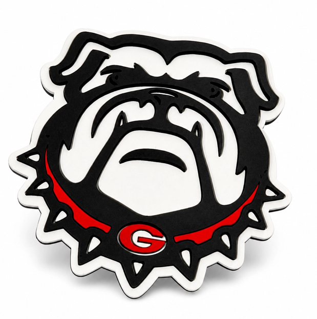 Bulldog Refrigerator Magnet | Red, Black & White Dog Decor