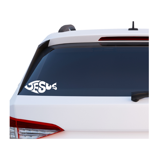 Jesus fish shape Car Decal, Christian Decal