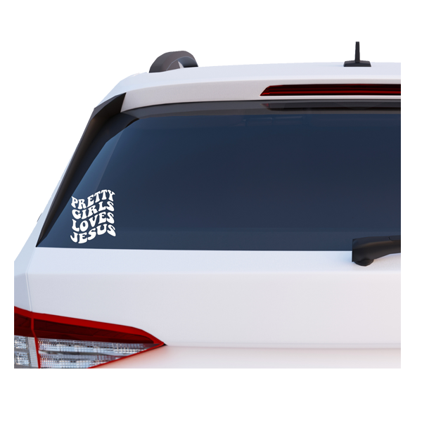 "Pretty Girls Loves Jesus" Car Decal