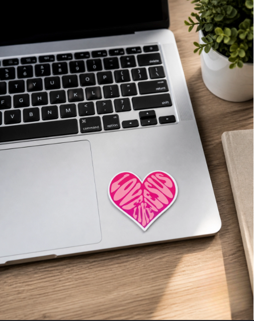  pink heart-shaped sticker