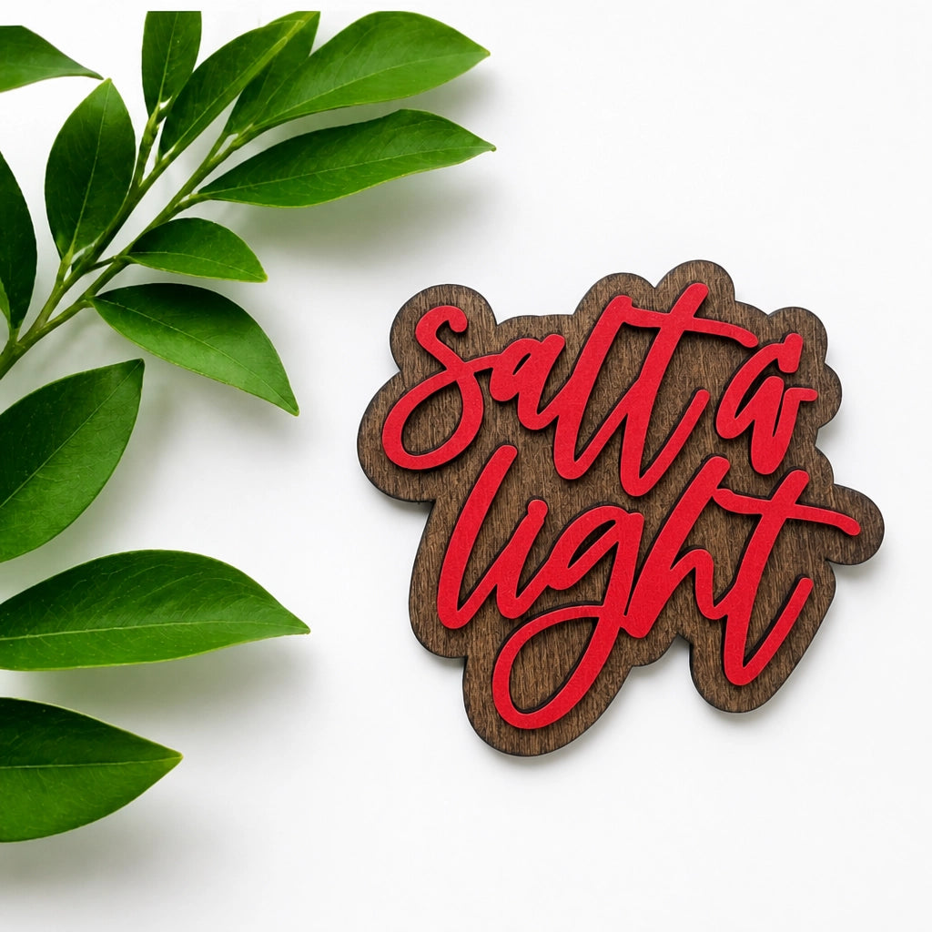 "Salt & Light" Hand-Painted Wooden Refrigerator Magnet